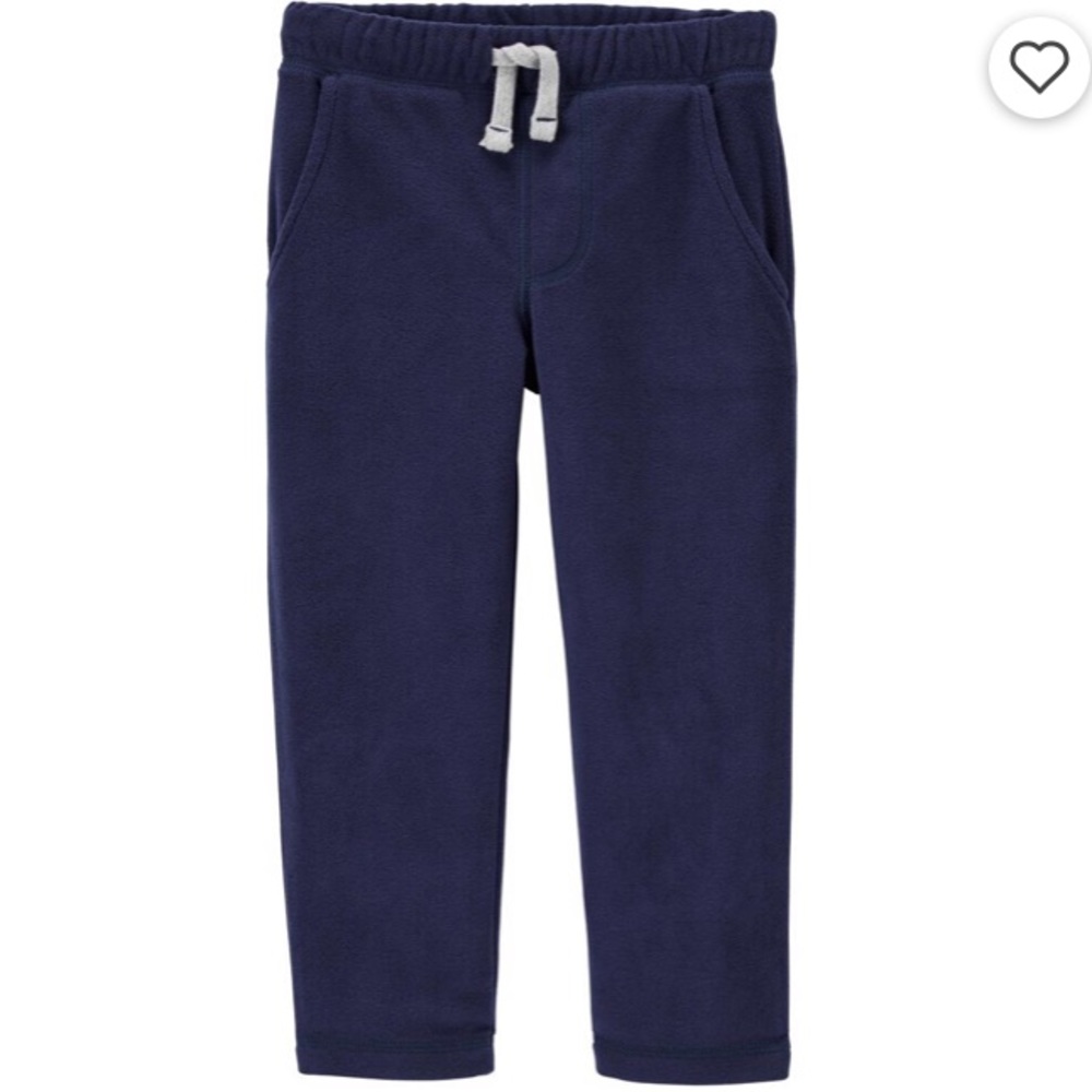 Navy blue baby fleece pull on pants